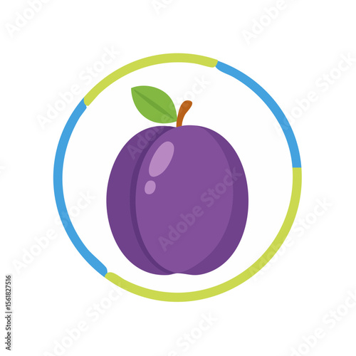 Plum Fruit Food Icon on a Transparent Background