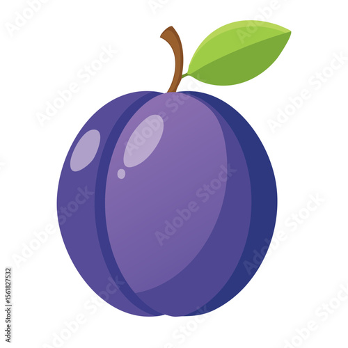 Plum Fruit Food Icon on a Transparent Background