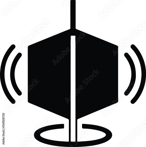 Silhouette vibration industrial machine signal communication vector illustrator