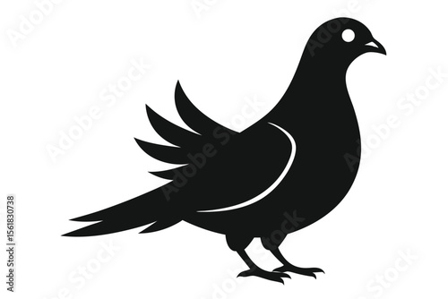 Minimalist silhouette of a dove bird with a simple graphic style suitable for logo design