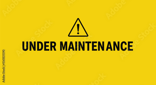 Yellow "UNDER MAINTENANCE" Alert - AI Generative
