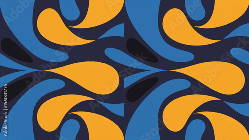 Abstract blue orange swirl pattern vector