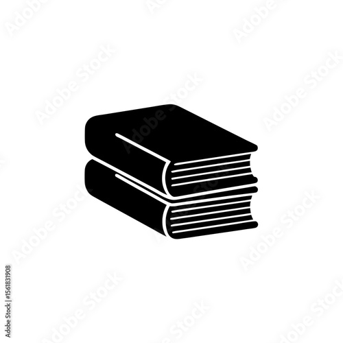 creative clean unique  silhouette stack of books icon vector illustration	
