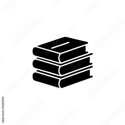 creative clean unique  silhouette stack of books icon vector illustration	
