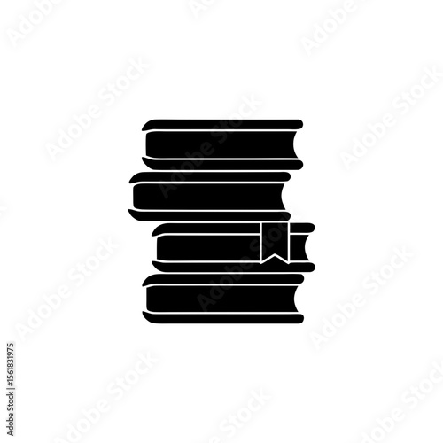 creative clean unique  silhouette stack of books icon vector illustration	
