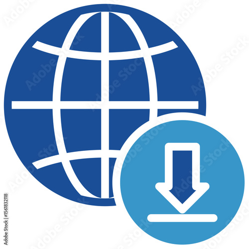 Internet Download  Glyph Blue Icon