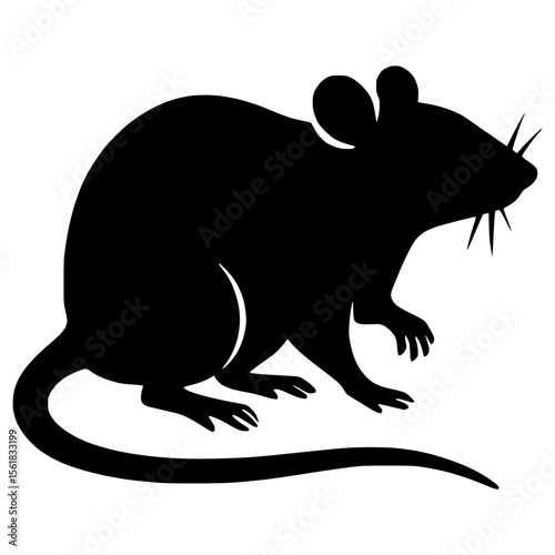 Minimalist Rat Vector Illustration for Pest Control and Infestation Awareness Designs
