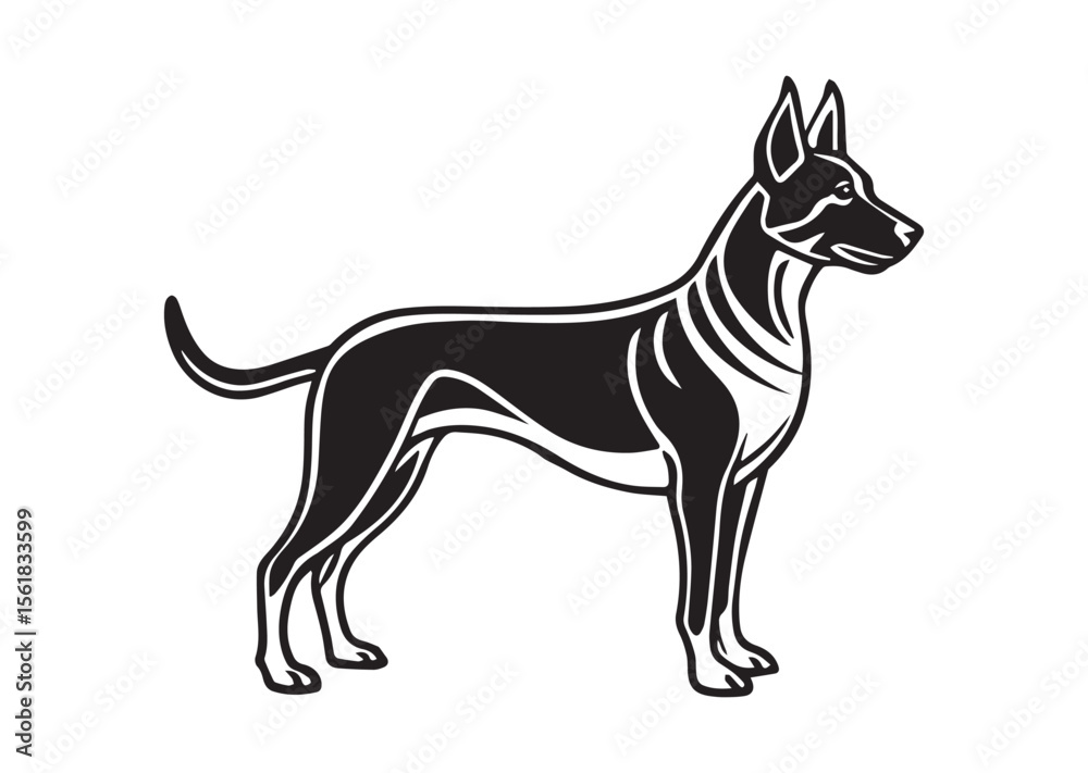 Fototapeta premium Dog Silhouette, Dog Vector, Dog Icon Illustration