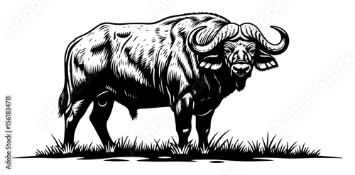 african buffalo vector illustration

