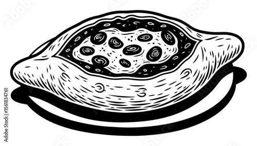 khachapuri vector traditional food