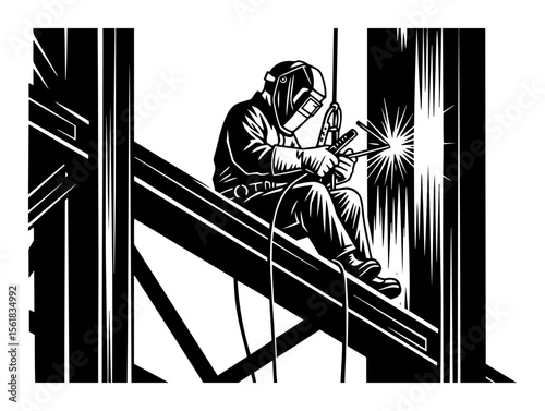 industrial welder vector in action