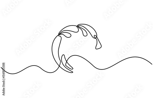 Continuous one line drawing water splashes wave twirl isolated surge blue sparks breaker. Wave curly shapes, Line drawing of sea wave. Modern abstract