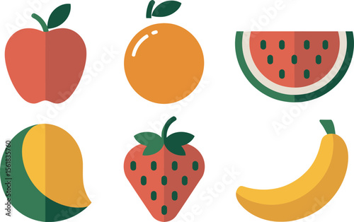 set of fruits and vegetables