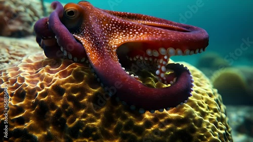 Octopus on a coral reef