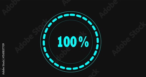 Blue 0 to 100 Loading Animation | Circular Progress Bar Loop | Clean UI Motion Graphic (4K)