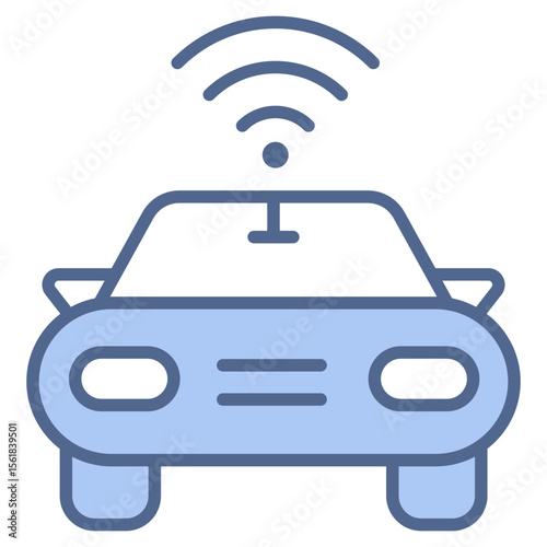 Autonomous Vehicles Blue Icon