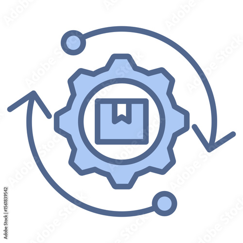 Digital Supply Chain Blue Icon