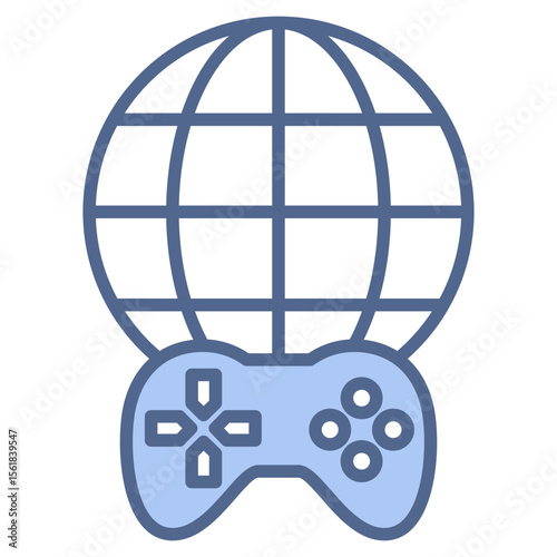 Online Gaming Blue Icon