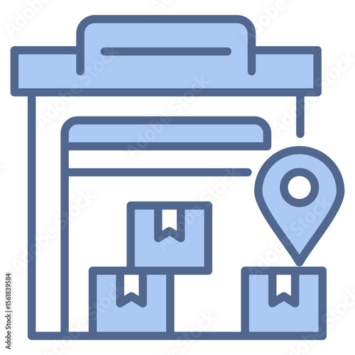 Digital Warehouse Blue Icon