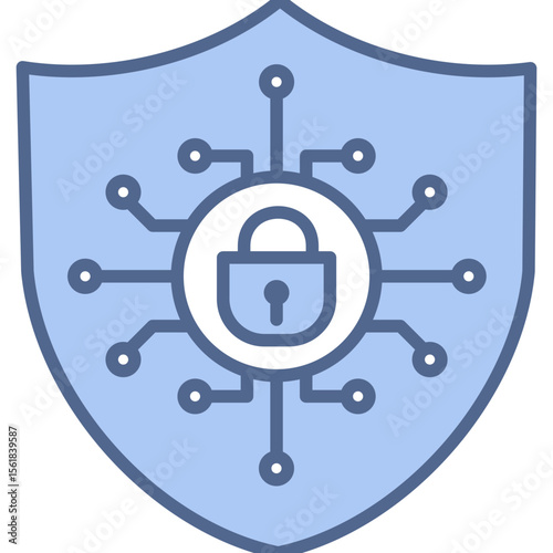 Digital Security Blue Icon