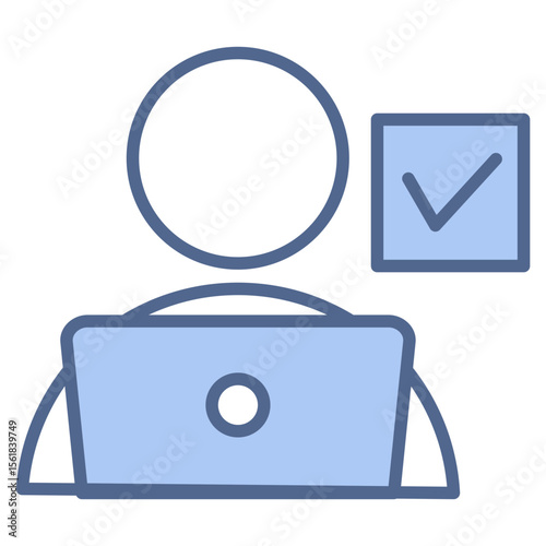 Digital Citizenship Blue Icon