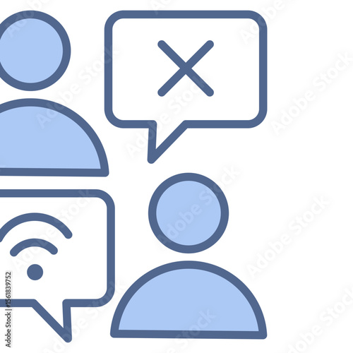 Digital Divide Blue Icon