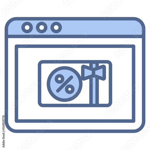 Digital Voucher Blue Icon