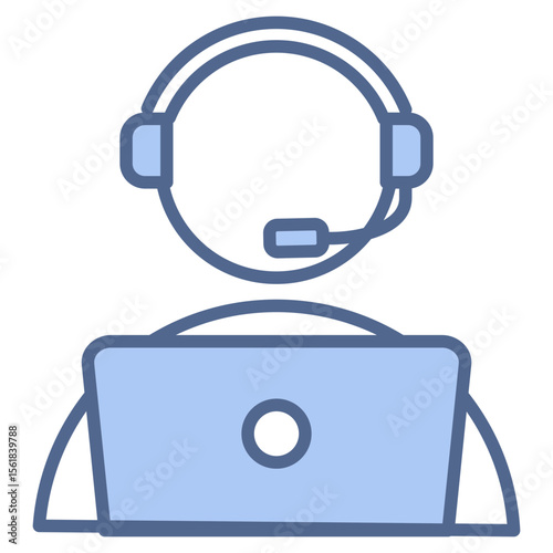Digital Assistant Blue Icon
