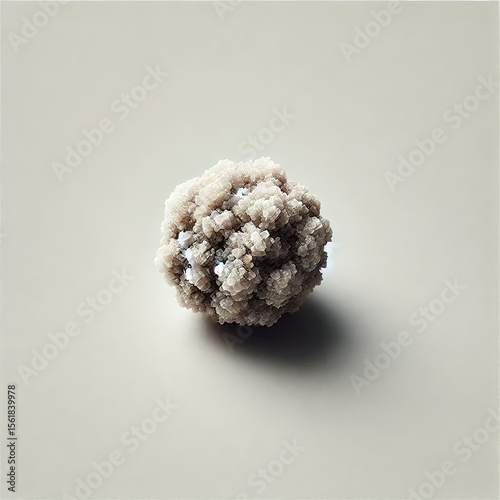 Spherical cluster of small cubic crystals forming a natural geometric mineral specimen