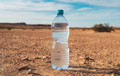 A bottle of water in the desert