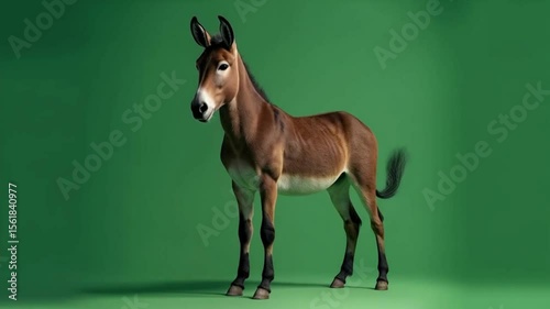 Wallpaper Mural A brown mule standing in front of a green backdrop in a studio setting with even lighting green screen animal video Torontodigital.ca