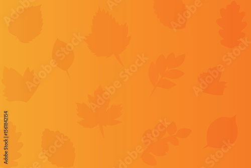 Autumn abstract background with silhouettes of leaves. Autumn gradient with shadows of silhouettes of autumn leaves. Background for autumn designs, Thanksgiving. 