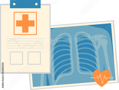Healthcare Vector Illustration. Flat Design. Abstract Medical Concept. Vector Isolated.