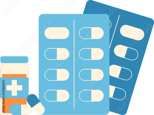 Healthcare Vector Illustration. Flat Design. Abstract Medical Concept. Vector Isolated.