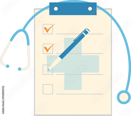 Healthcare Vector Illustration. Flat Design. Abstract Medical Concept. Vector Isolated.