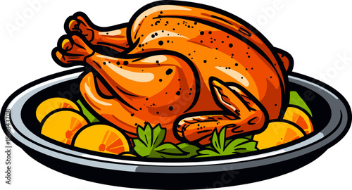 Roasted Turkey on a Platter: A Culinary Masterpiece for Festive Occasions