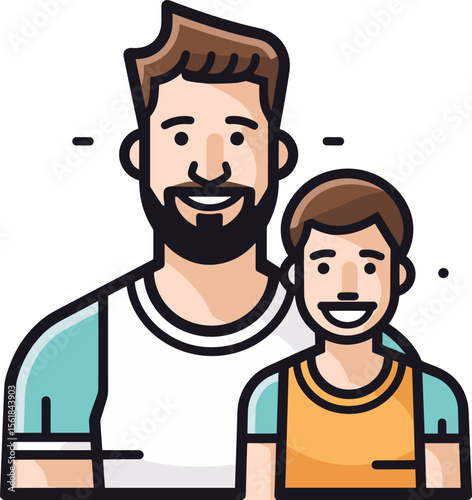 Father and Son Bonding Moment Illustration