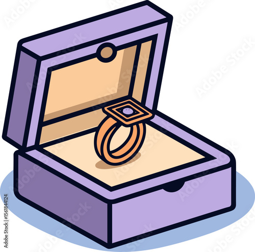 Elegant Engagement Ring in a Box - A Symbol of Love