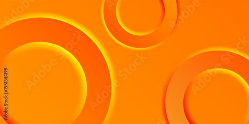 Bright orange abstract vector with layered circular shapes and soft shadows, creating a vibrant 3D effect and a modern, energetic, and dynamic visual design.