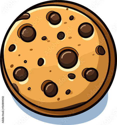 Delicious Chocolate Chip Cookie Illustration