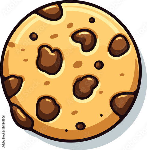 Delicious Chocolate Chip Cookie Illustration