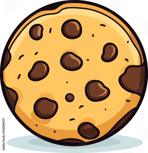 Delicious Chocolate Chip Cookie Illustration: Sweet Treat Delight