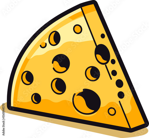 Delicious Yellow Cheese Slice Isolated on White Background