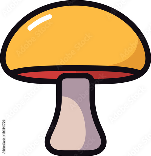Vibrant Mushroom Illustration: A Botanical Still Life