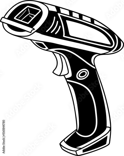 Silhouette of Barcode Scanner, Barcode Silhouette 