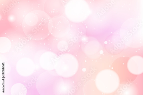 ピンクと赤のかわいいふんわり背景イラスト　ベクター	
