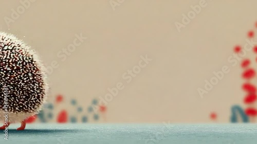 Animated Hedgehog Parade: Charming Seamless Pattern Background with Playful Animals