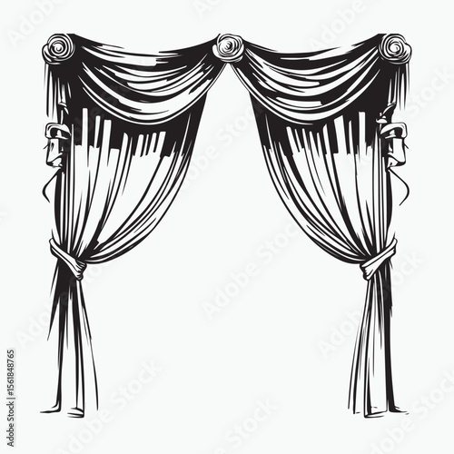 vector illustration of a curtain