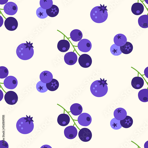 Blueberry cartoon seamless pattern background