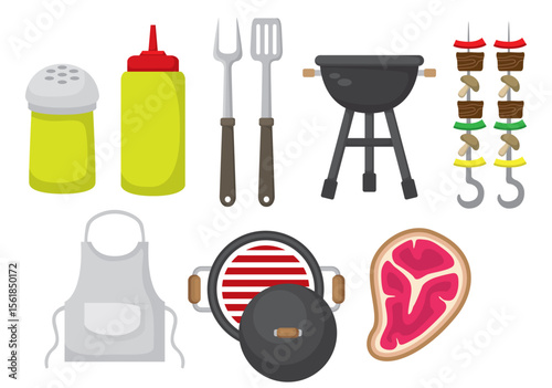 Artistic illustration of a colorful skewer with various food items perfect for culinary or party themes